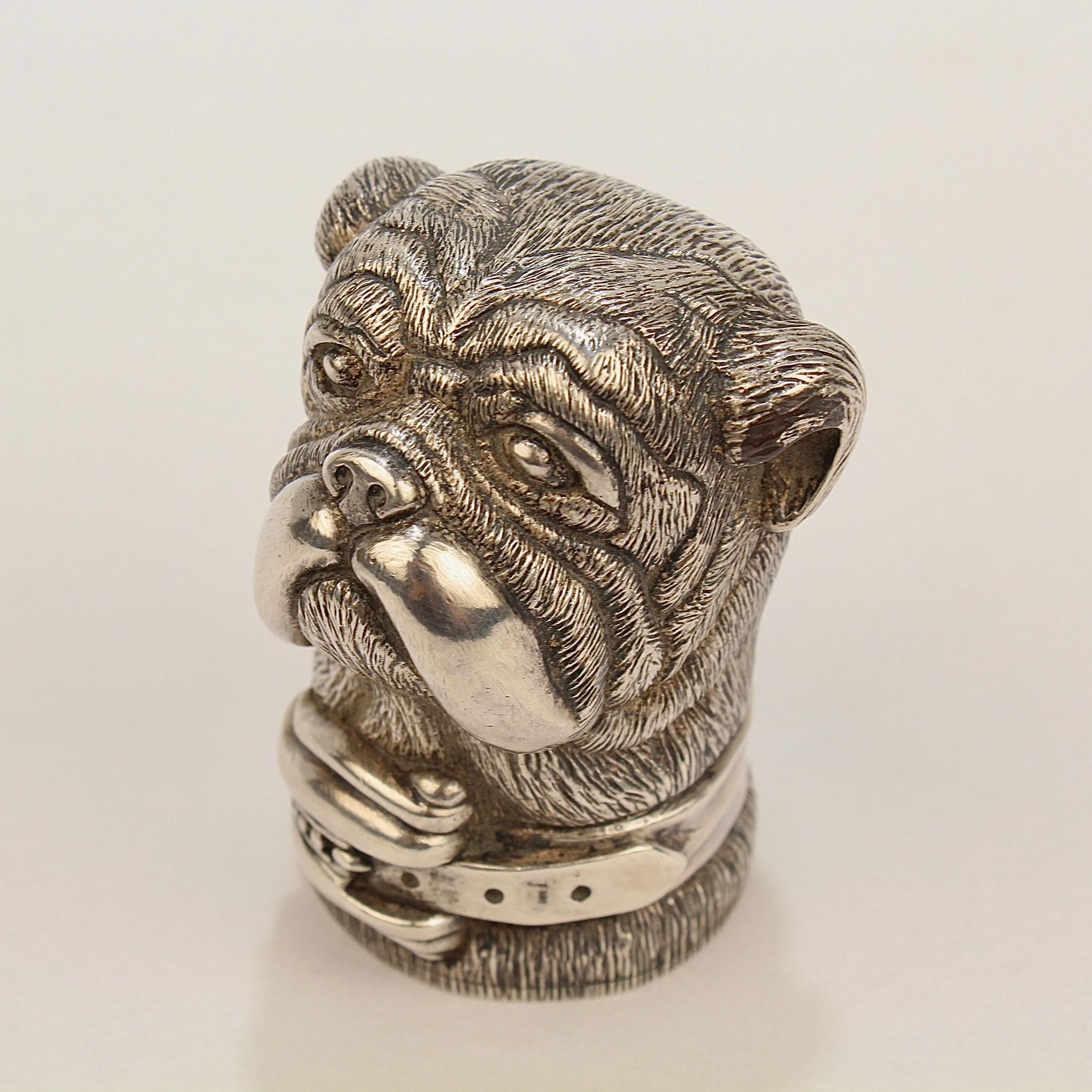 Modern Mario Buatta's Kieselstein-Cord Dedicated Sterling Silver Bulldog Paperweight