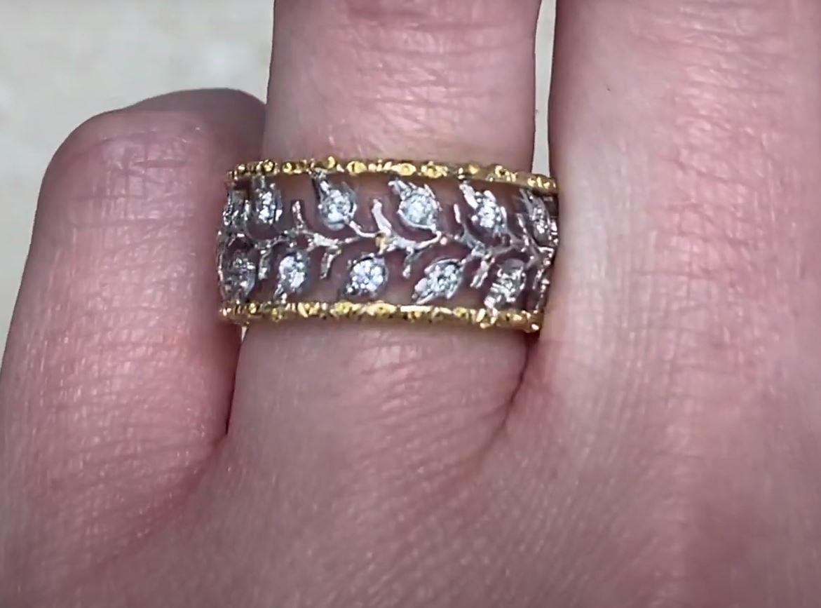 Brilliant Cut Mario Buccellati Diamond Ramage Wedding Band, 18k Gold 