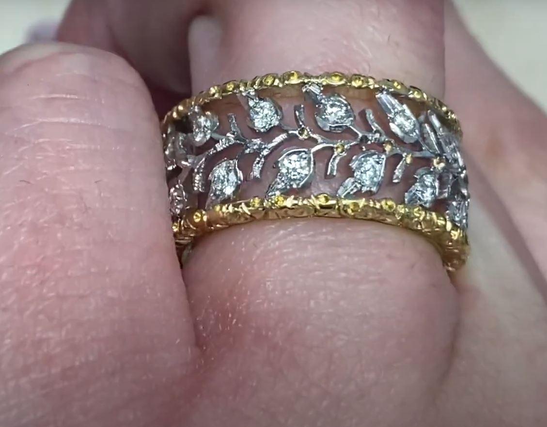 Mario Buccellati Diamond Ramage Wedding Band, 18k Gold  In Excellent Condition In New York, NY