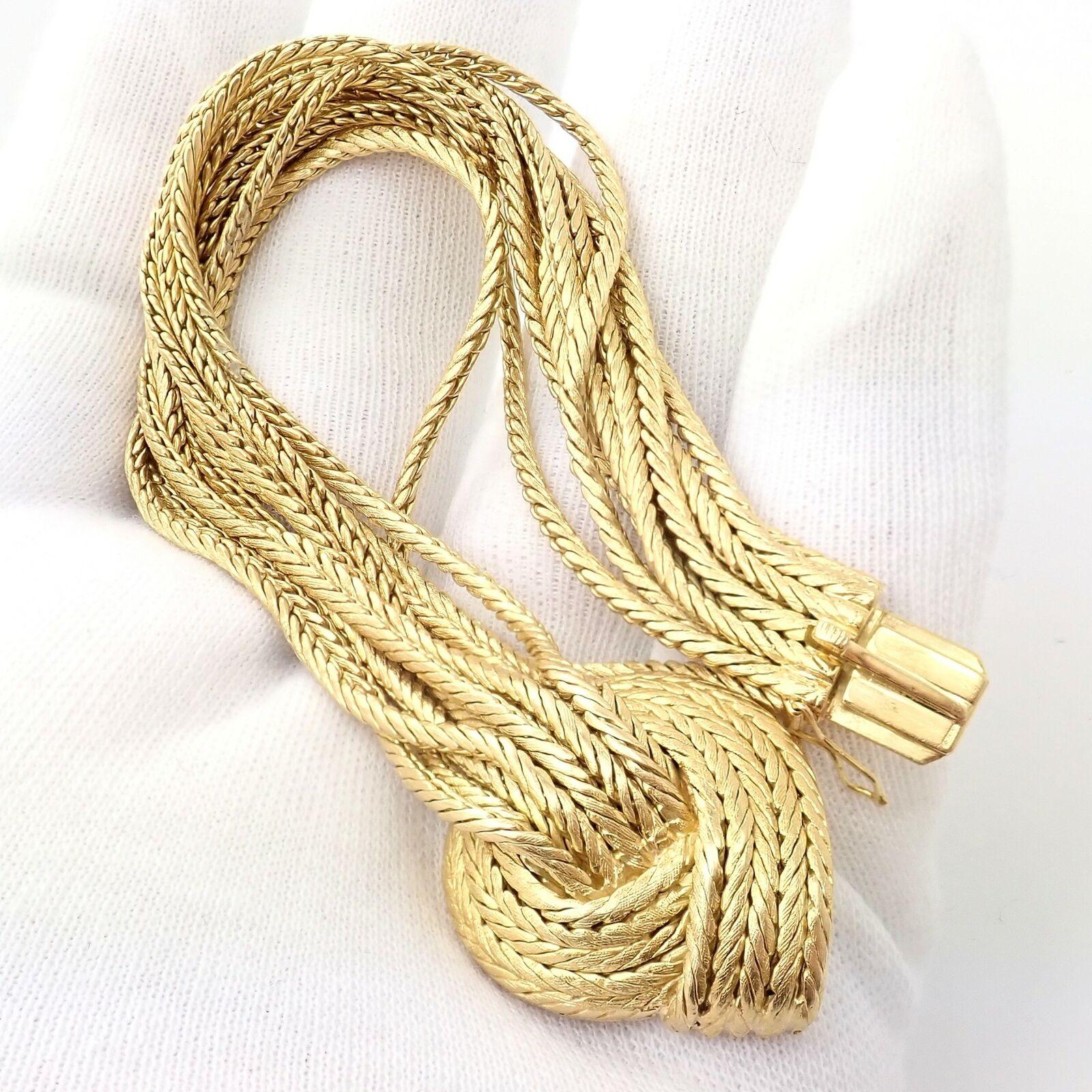 18k Gelbgold 11 Strang Seil Armband von Buccellati. 
Einzelheiten: 
Gewicht: 89,4 Gramm
Länge: 8