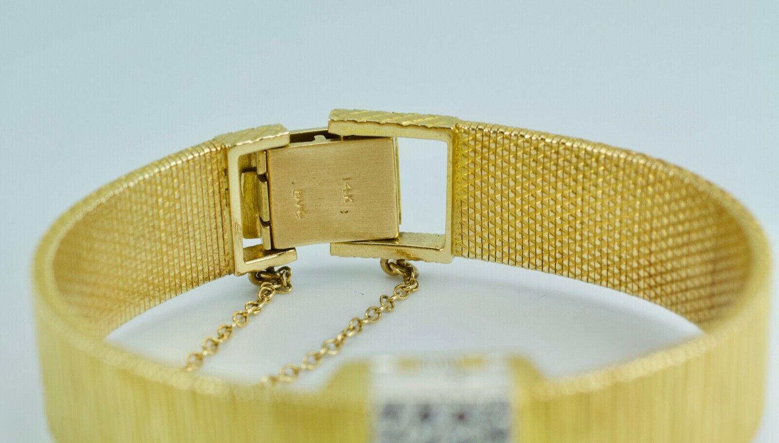 Round Cut Mario Buccellati 14k Yellow Gold Bracelet with White Round Diamond Cover Watch