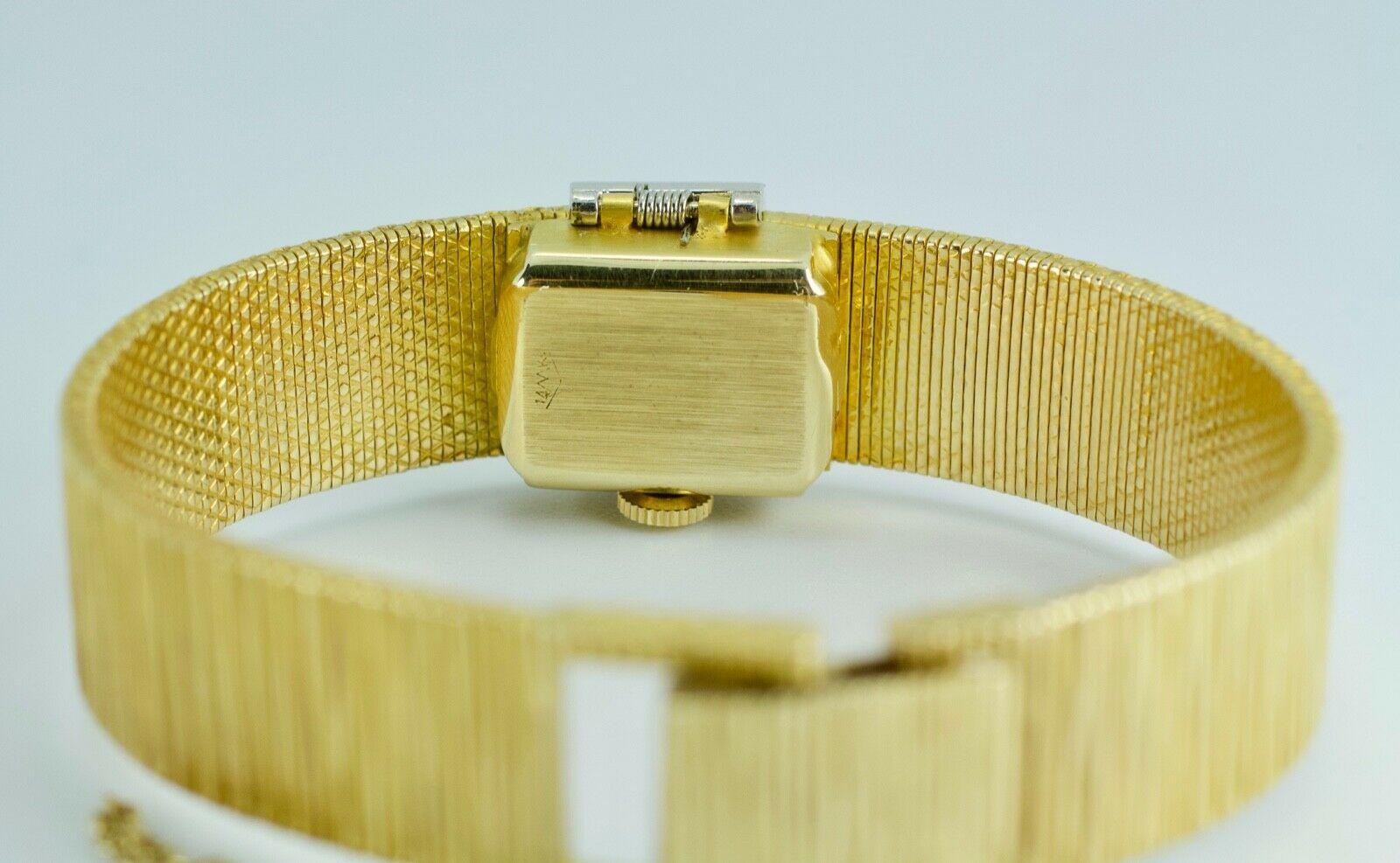 Mario Buccellati 14k Yellow Gold Bracelet with White Round Diamond Cover Watch 1