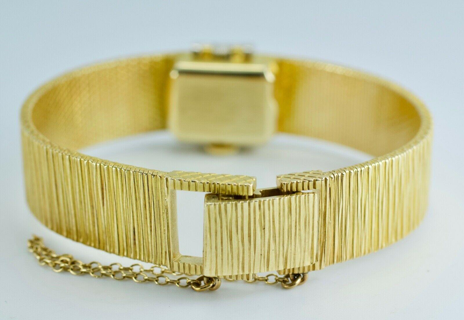 Mario Buccellati 14k Yellow Gold Bracelet with White Round Diamond Cover Watch 2
