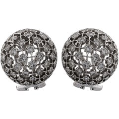 Mario Buccellati 18 Karat White Gold Diamond Earrings