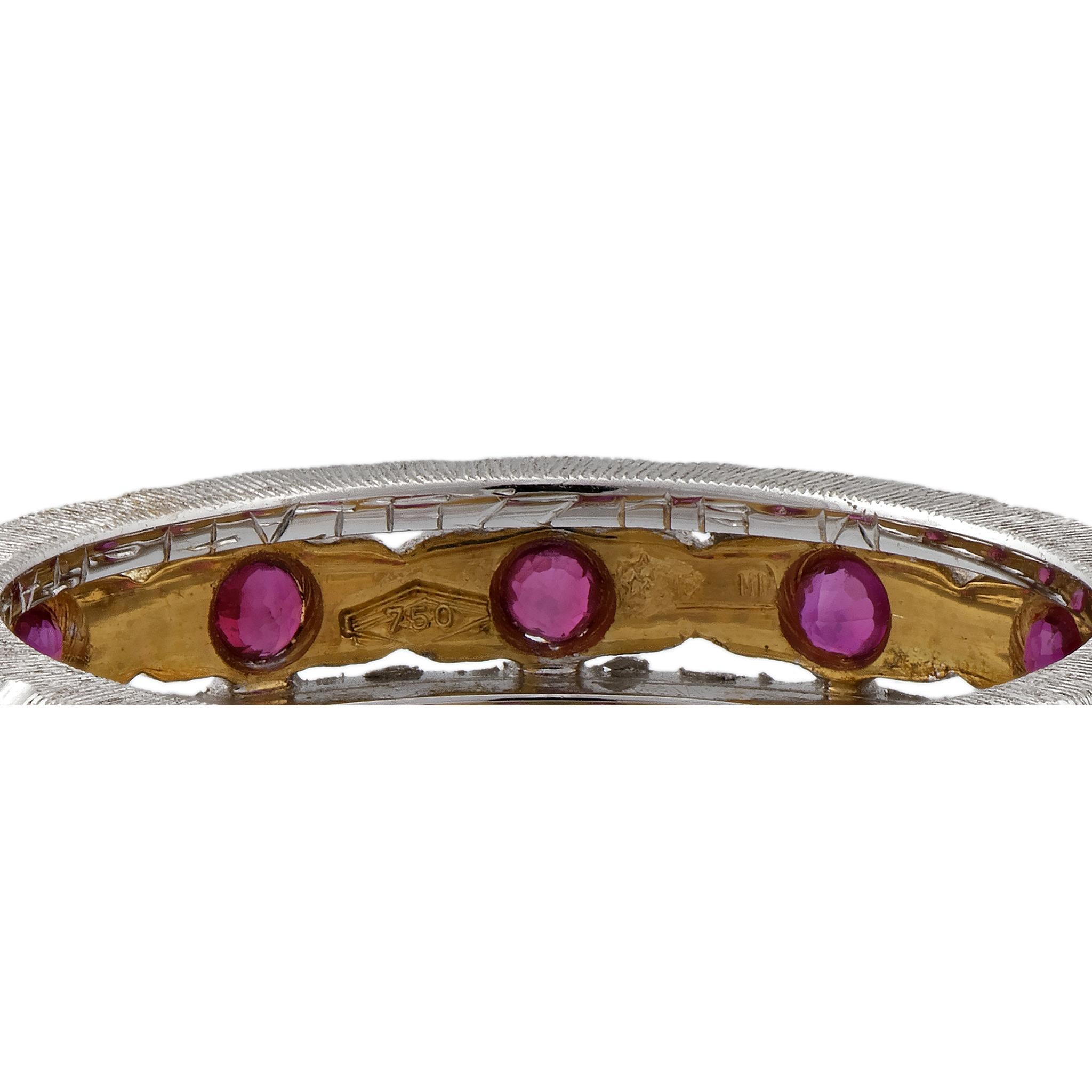 Mario Buccellati 18 Karat Yellow and White Gold Ruby Ring In New Condition In New York, NY