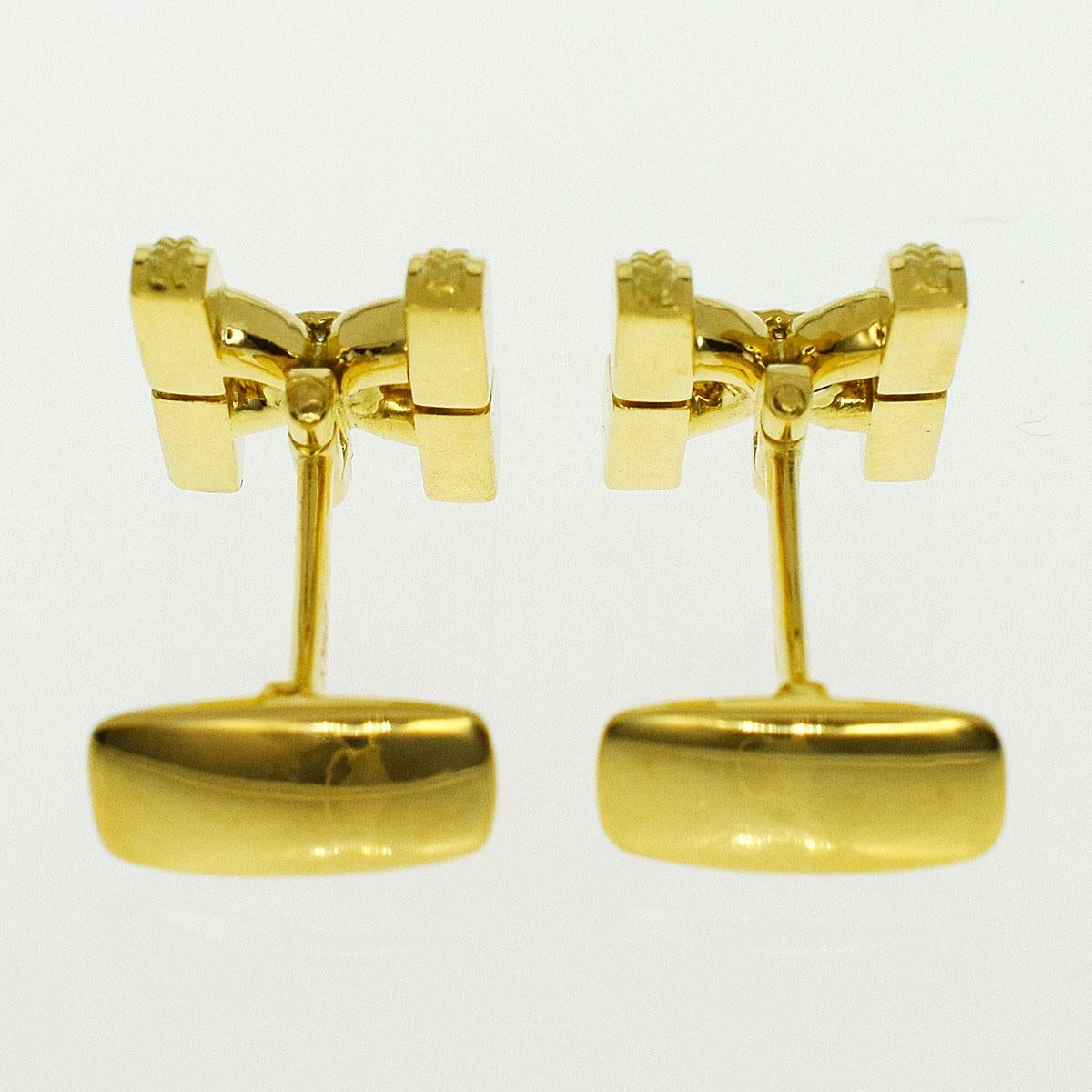 Mario Buccellati 18 Karat Yellow Gold Cufflinks In Good Condition For Sale In Tokyo, JP