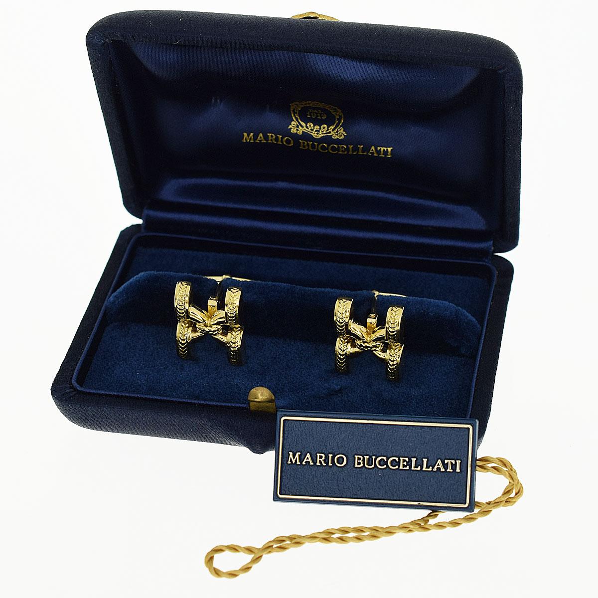 Mario Buccellati 18 Karat Yellow Gold Cufflinks For Sale 5