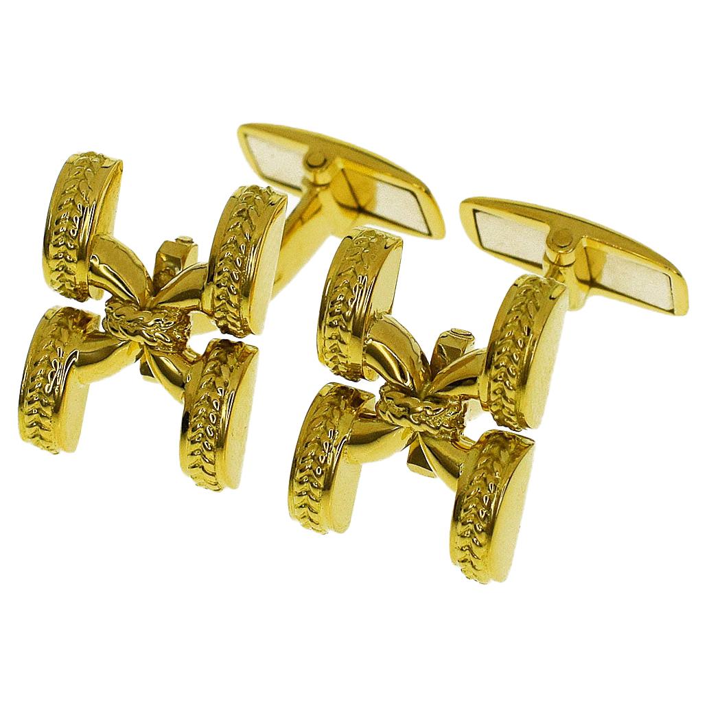 Mario Buccellati 18 Karat Yellow Gold Cufflinks For Sale