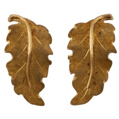 Mario Buccellati 18 Karat Yellow Gold Leaf Earrings