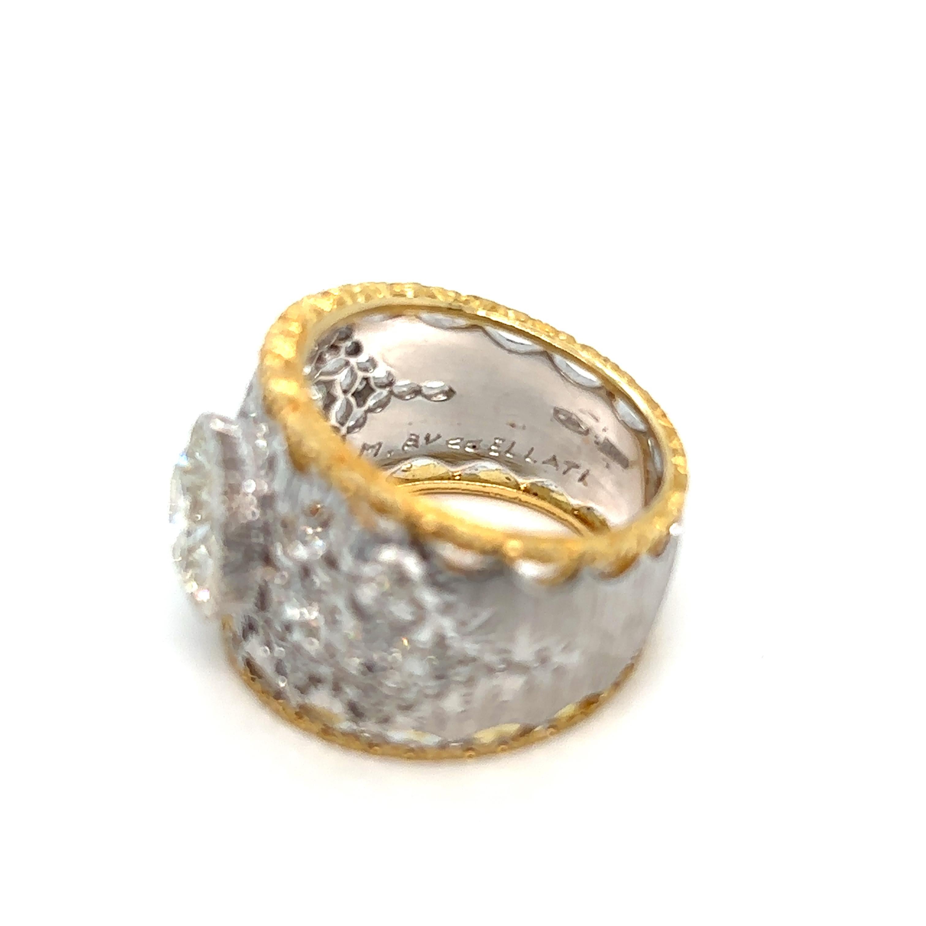 Mario Buccellati 1.88 Carat Diamond Gold Band Ring For Sale 2