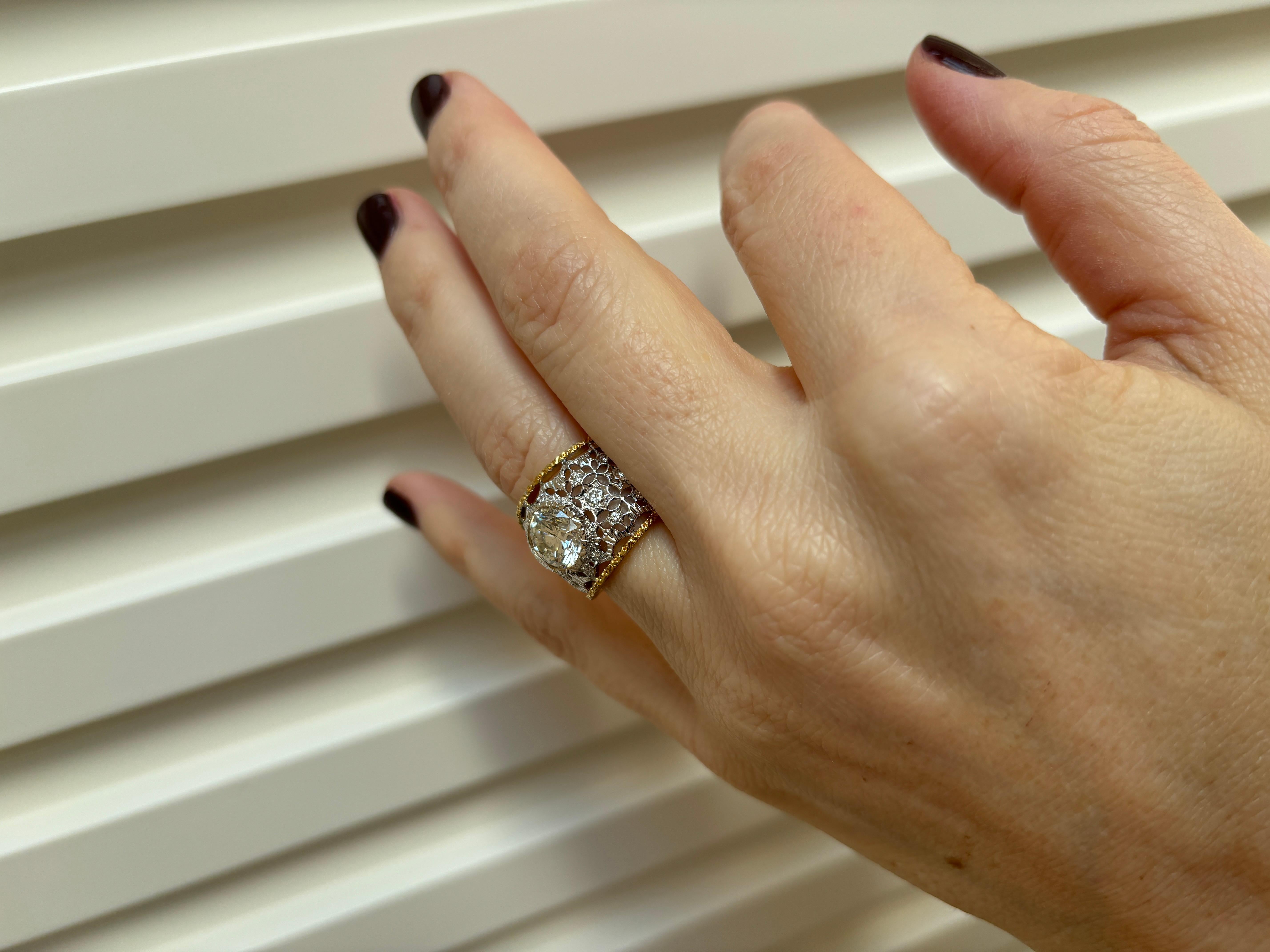 Mario Buccellati 1.88 Carat Diamond Gold Band Ring For Sale 5