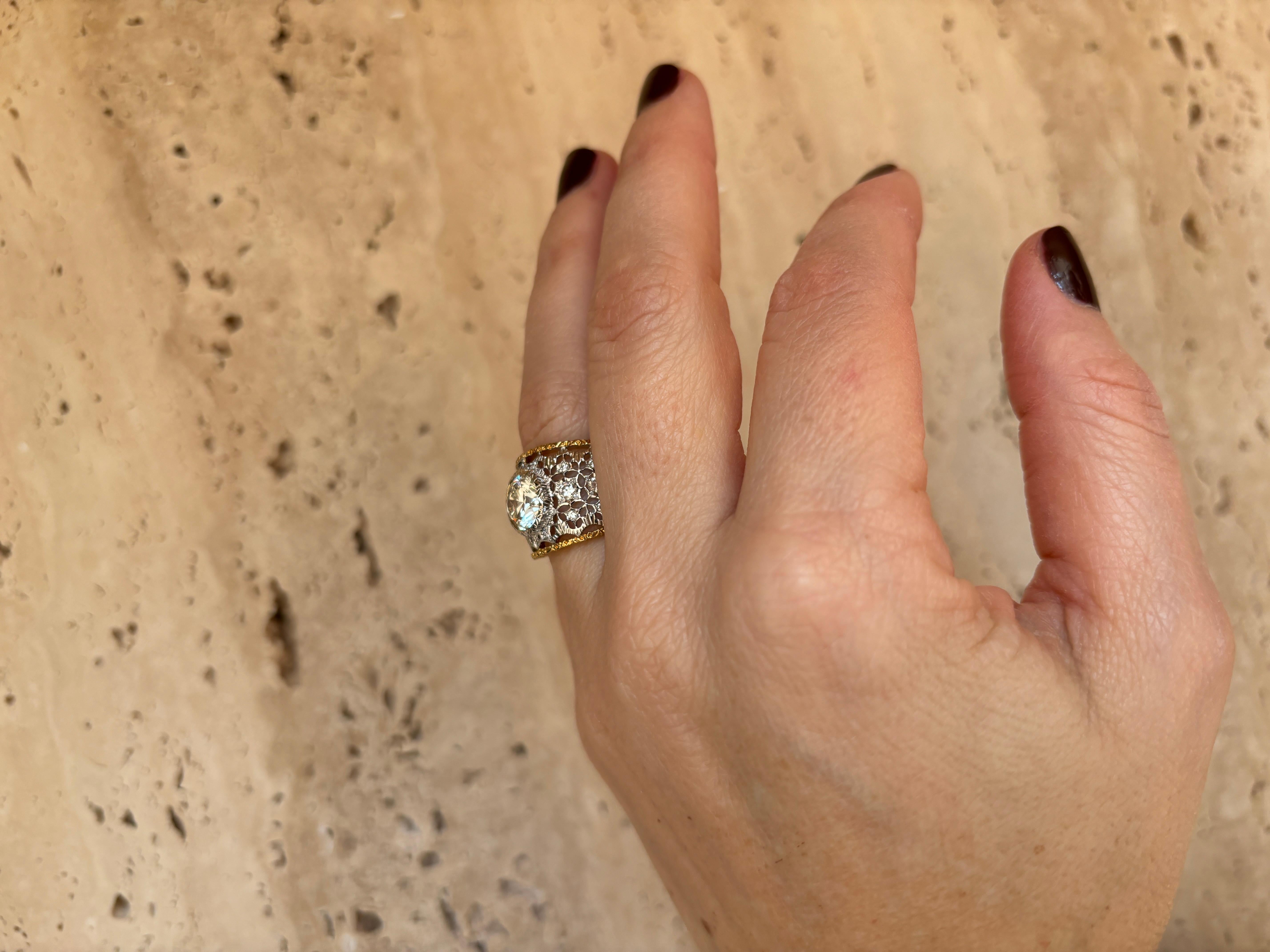 Mario Buccellati 1.88 Carat Diamond Gold Band Ring For Sale 9
