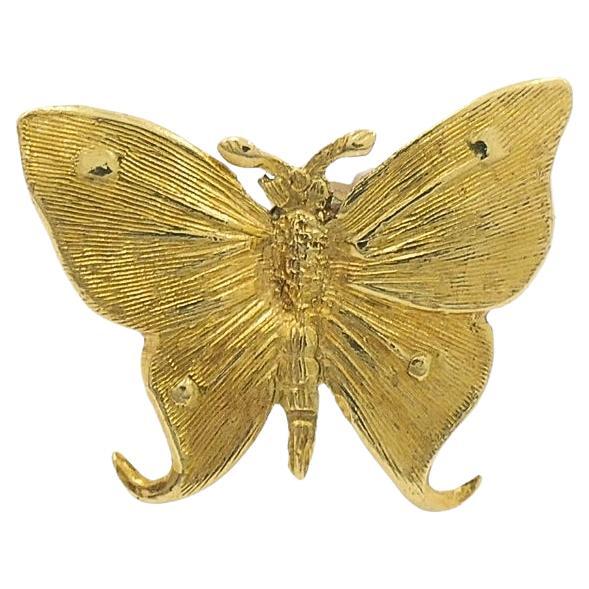 Alfiler de solapa Mario Buccellati de oro de 18 quilates con forma de mariposa, mediados de siglo en venta