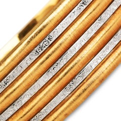 Mario Buccellati 18K Gold Two-Tone Wide Cuff Bracelet