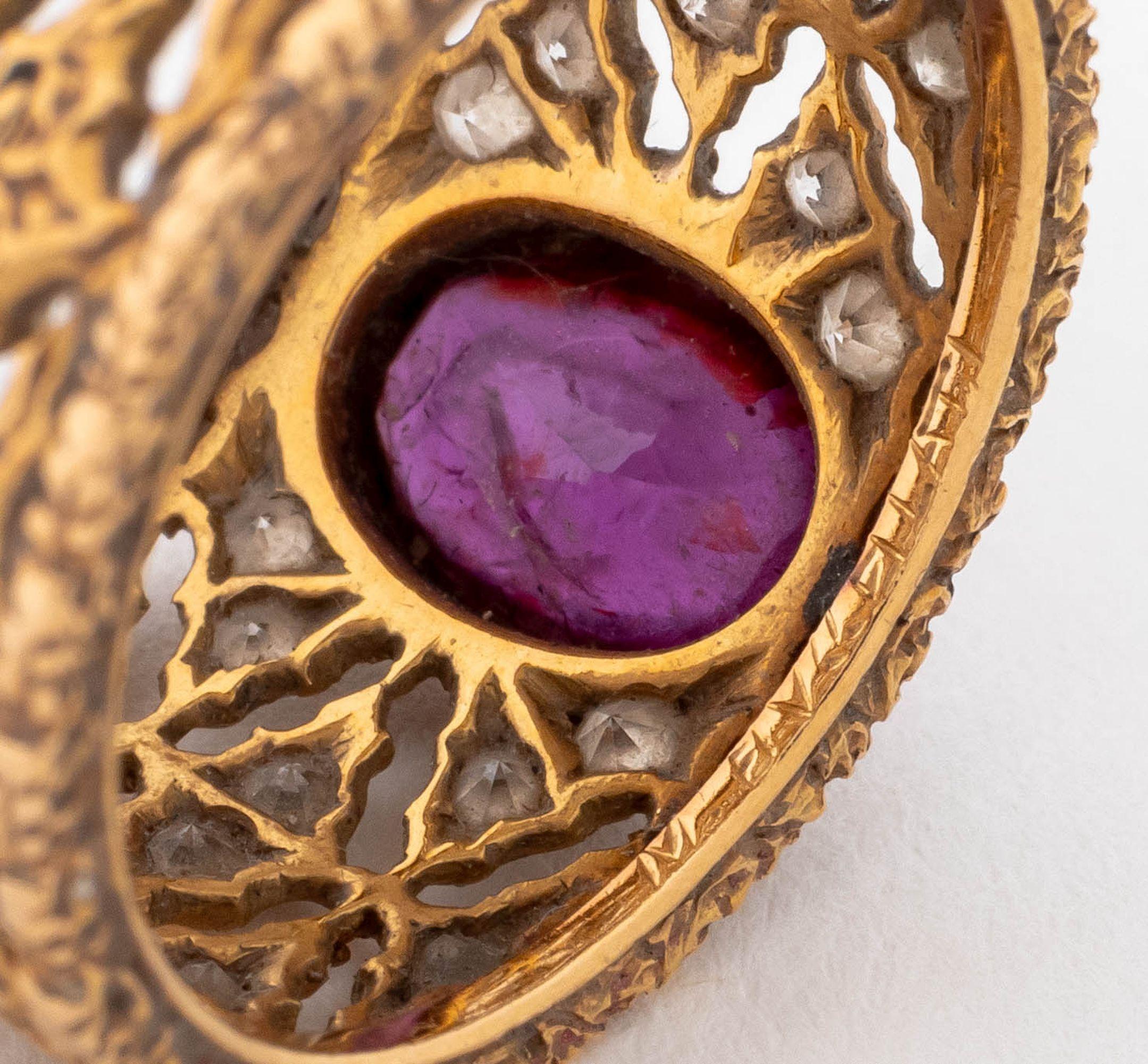 Mario Buccellati 18K Rubin-Diamant-Ring im Angebot 1