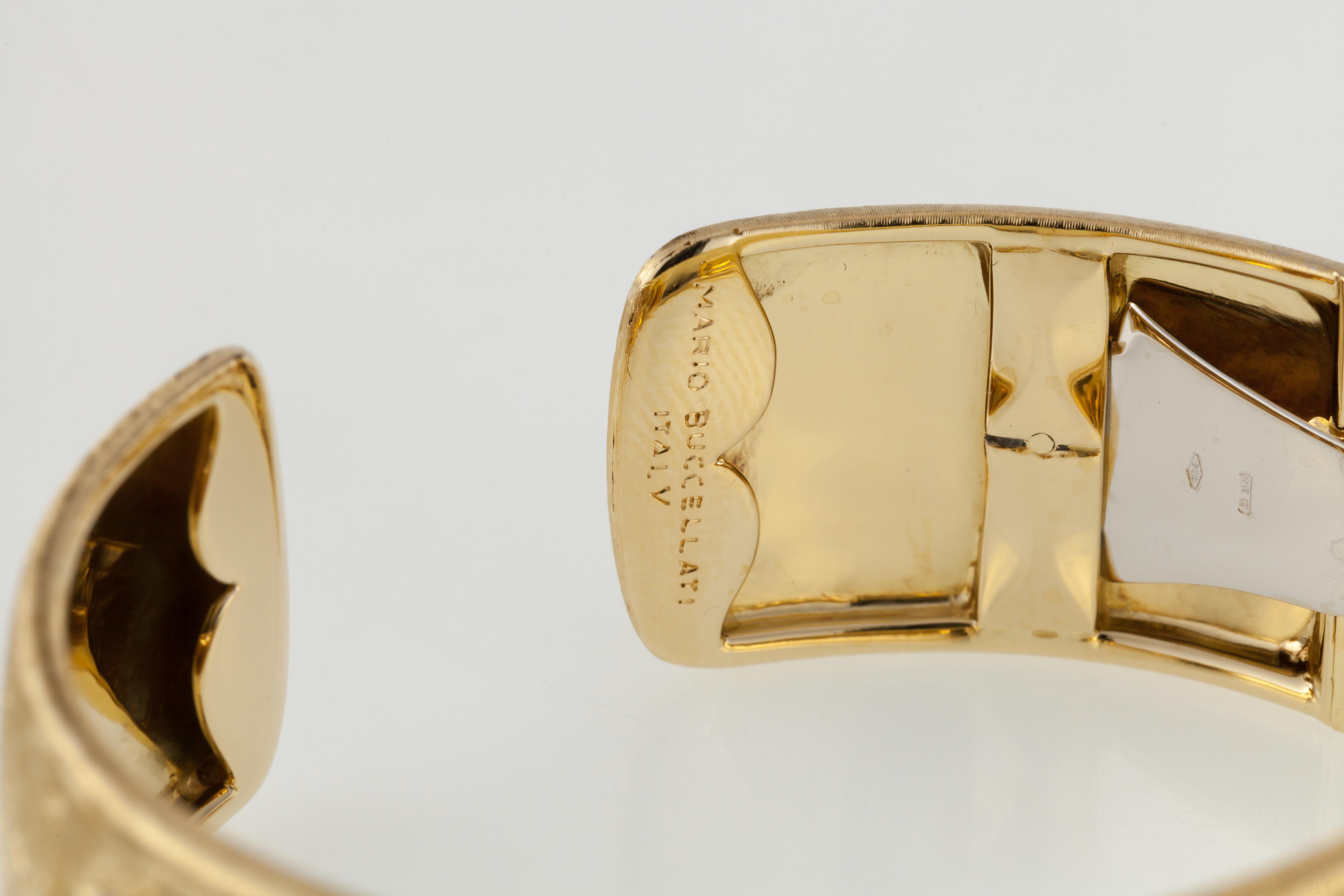 Mario Buccellati 18k Yellow and White Gold Diamond Cuff Bracelet w/ Original Box 1