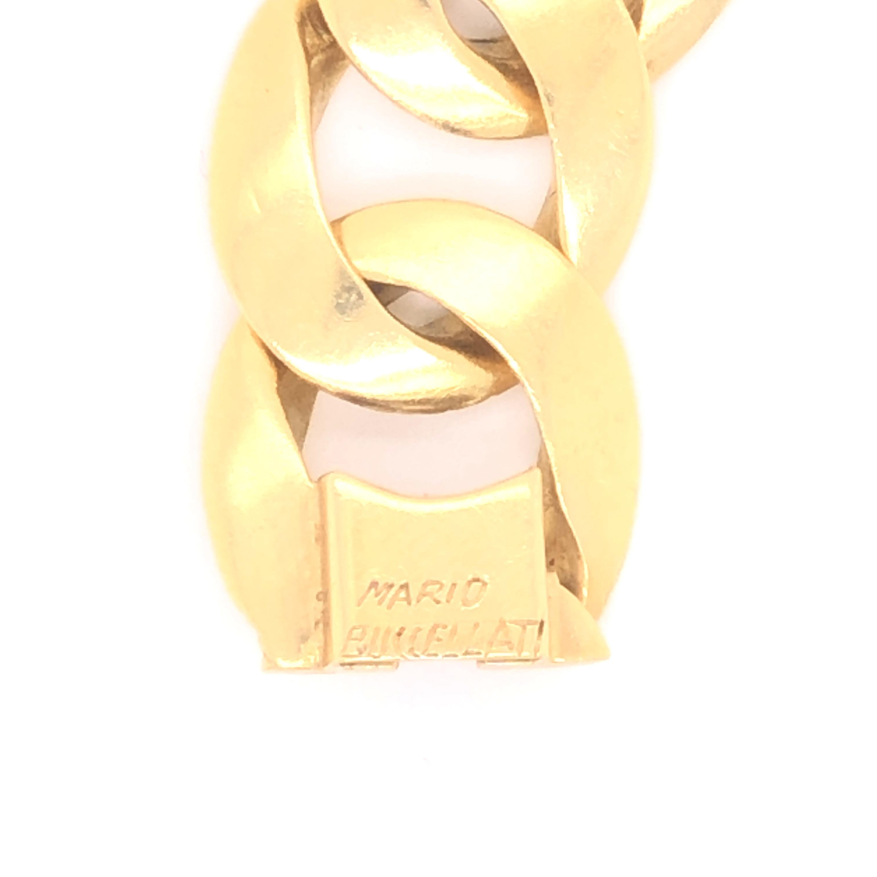 Mario Buccellati Collier à maillons courbés en or jaune 18 carats Bon état - En vente à MIAMI, FL