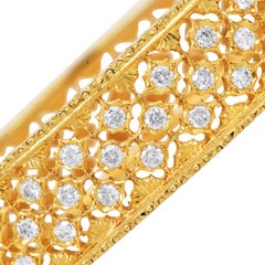 Mario Buccellati Bracelet en or jaune 18K avec diamants - Signé M. Buccellati