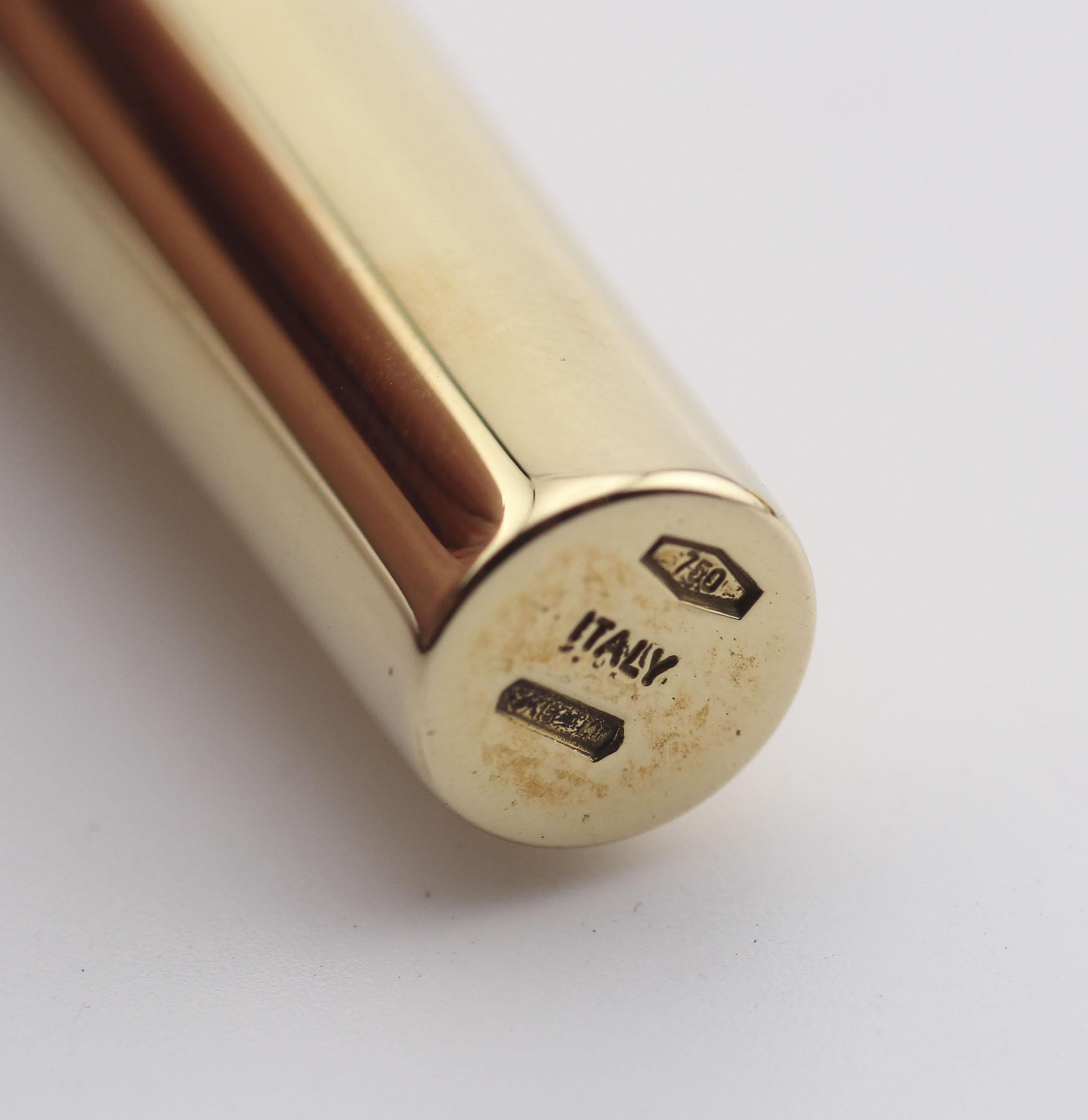 Mario Buccellati 18K Yellow Gold Roller Ball Pen with Box 5