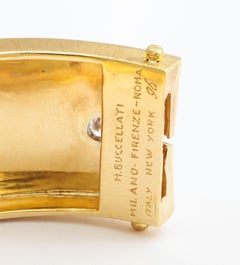 Mario Buccellati 18 Karat Yellow Gold and Diamond Bangle Bracelet, circa 1970s
