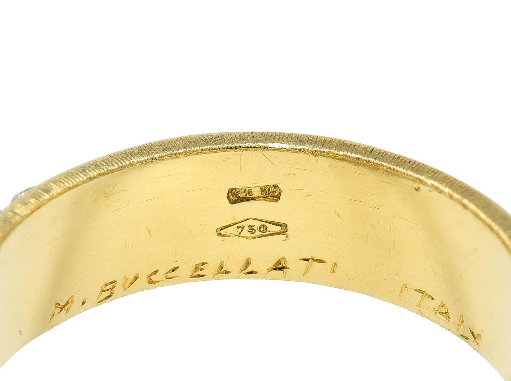 Mario Buccellati 1950's 18K Gold Silver Brunito Fruit Vintage Eternity Band Ring 3