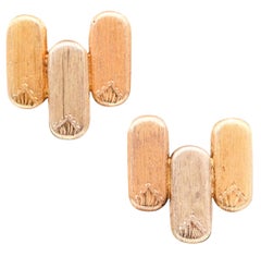 MARIO BUCCELLATI 1965 Three Tones Clips-On Earrings In Solid 18Kt Gold