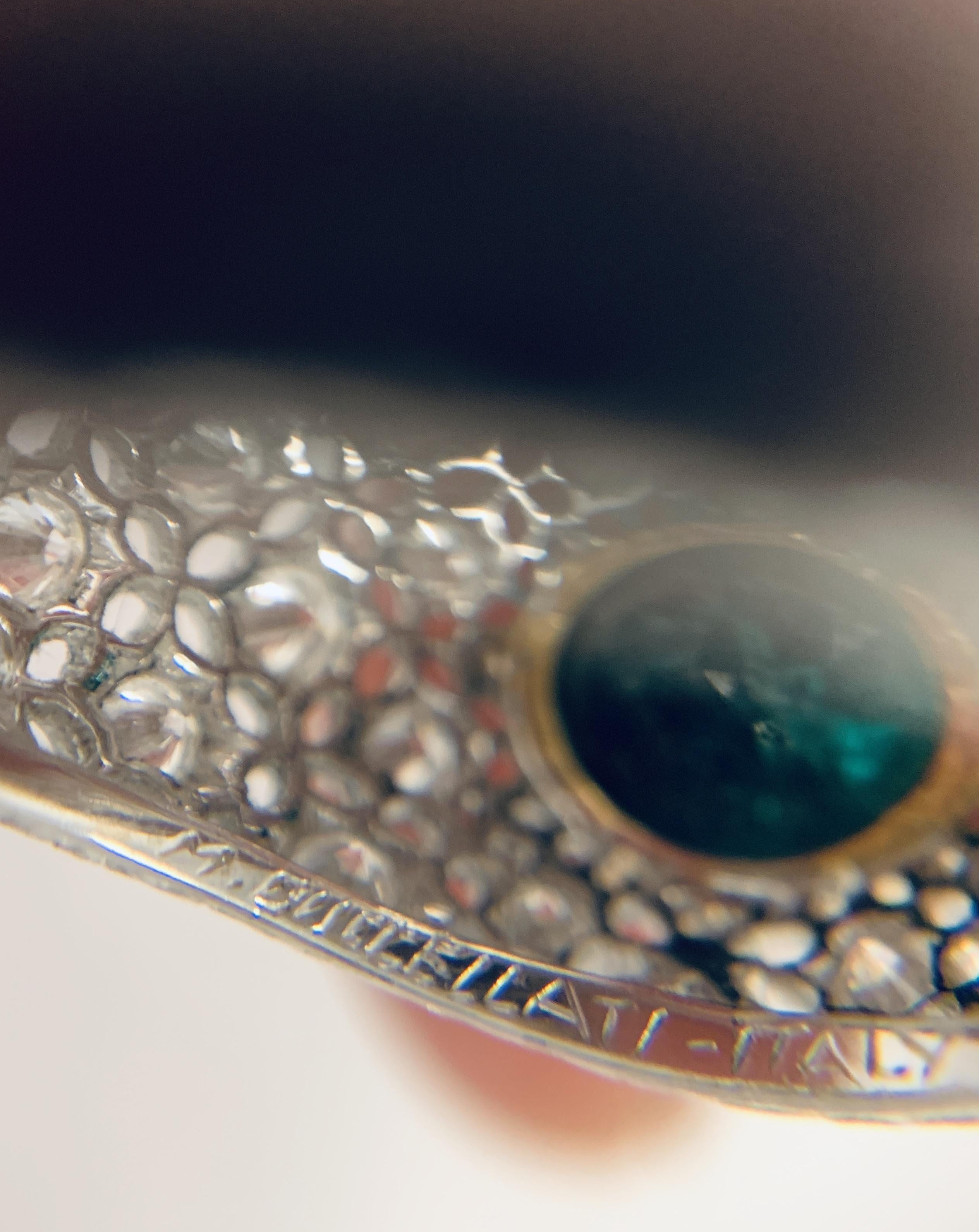 Oval Cut Buccellati Colombian Emerald and Diamond Ring