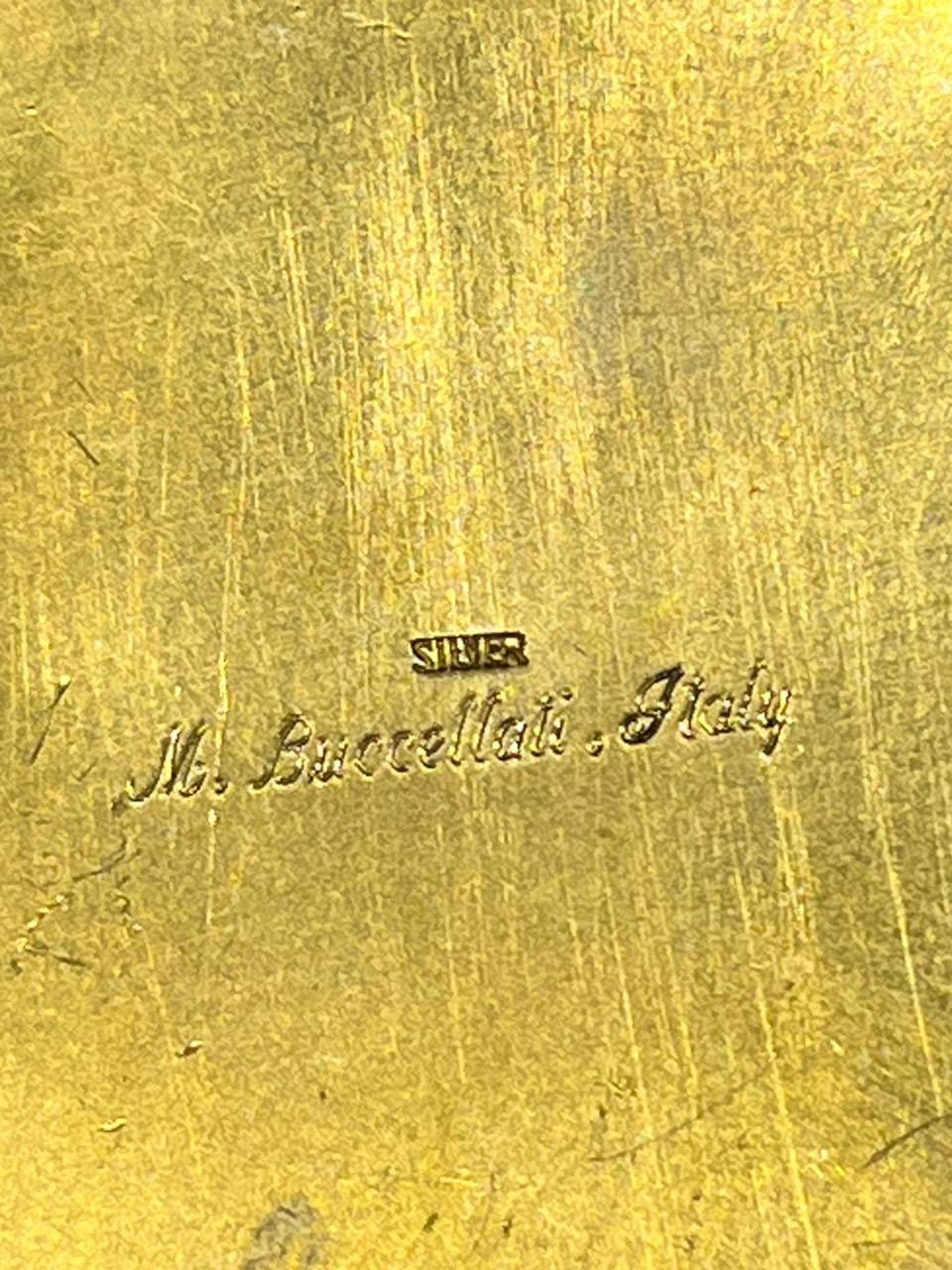 Argent sterling Pot en argent doré et émaillé représentant un perroquet, Mario Buccellati, 20e siècle