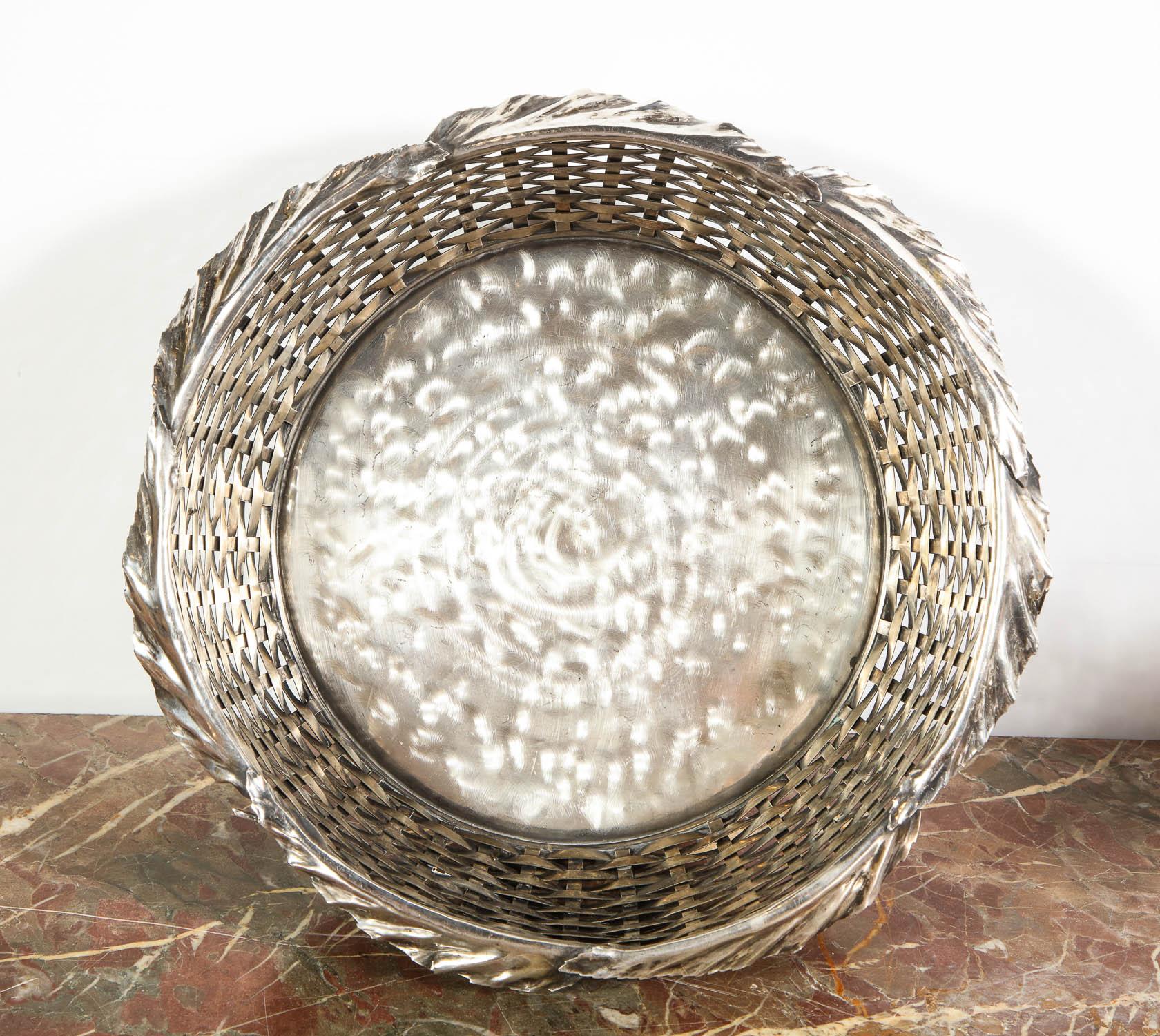 Mario Buccellati, a Large Italian Silver Fruit Basket Centerpiece 5