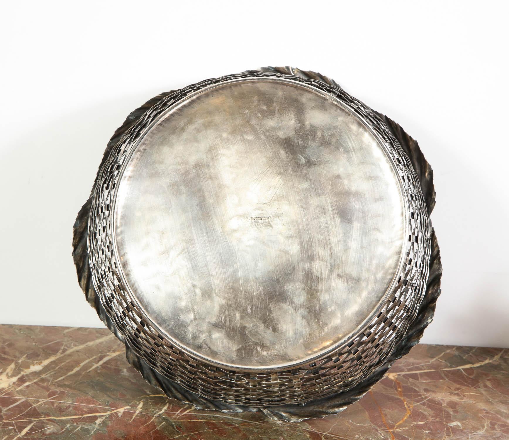 Mario Buccellati, a Large Italian Silver Fruit Basket Centerpiece 6