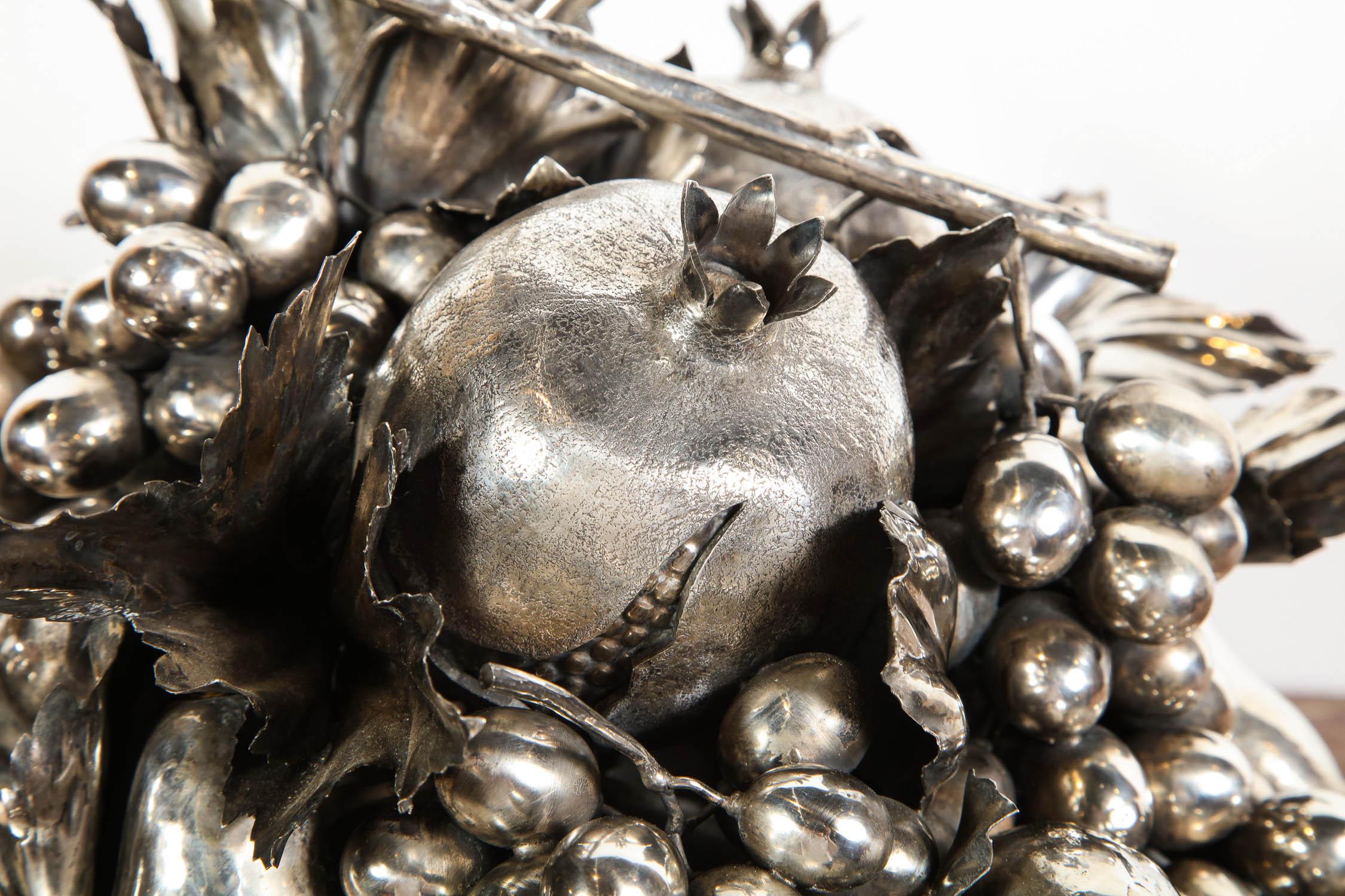 Mario Buccellati, a Large Italian Silver Fruit Basket Centerpiece 9