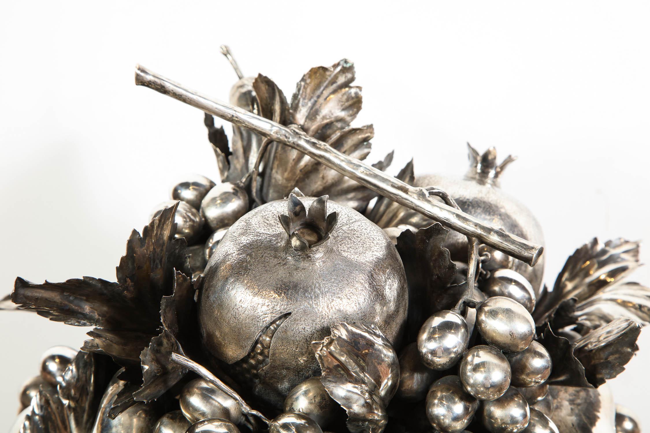 Mario Buccellati, a Large Italian Silver Fruit Basket Centerpiece 1