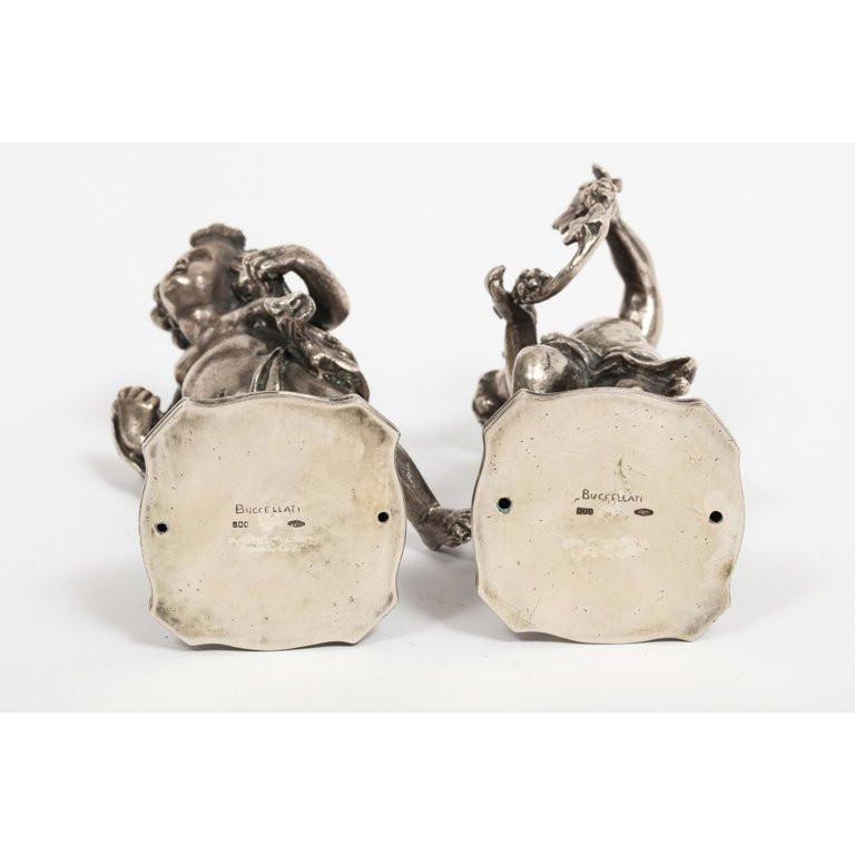 Mario Buccellati, a Pair of Sterling Silver Figures of Playful Children Cherubs 6