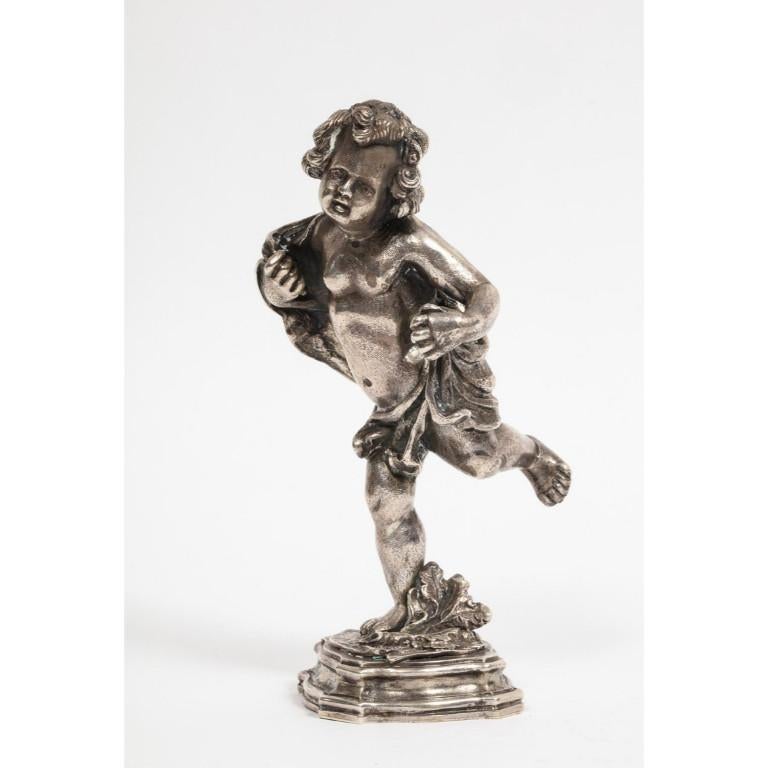 Mario Buccellati, a Pair of Sterling Silver Figures of Playful Children Cherubs 8