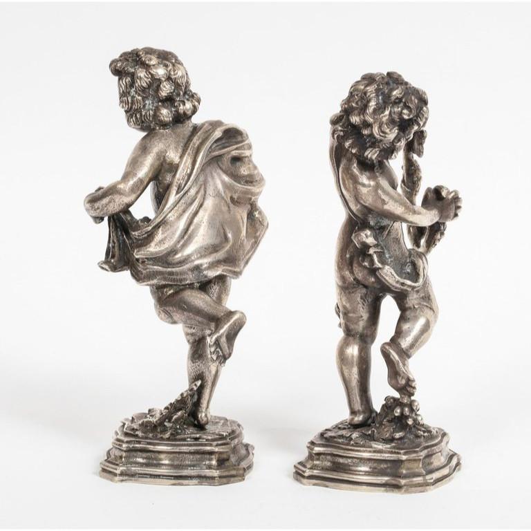 Mario Buccellati, a Pair of Sterling Silver Figures of Playful Children Cherubs 2