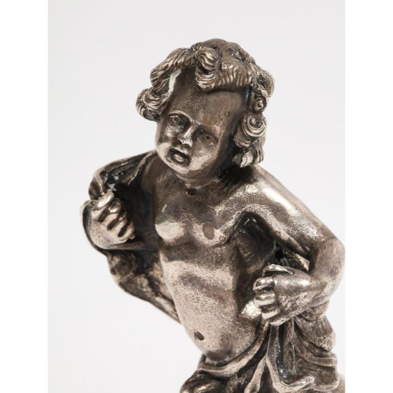 Mario Buccellati, a Pair of Sterling Silver Figures of Playful Children Cherubs 5