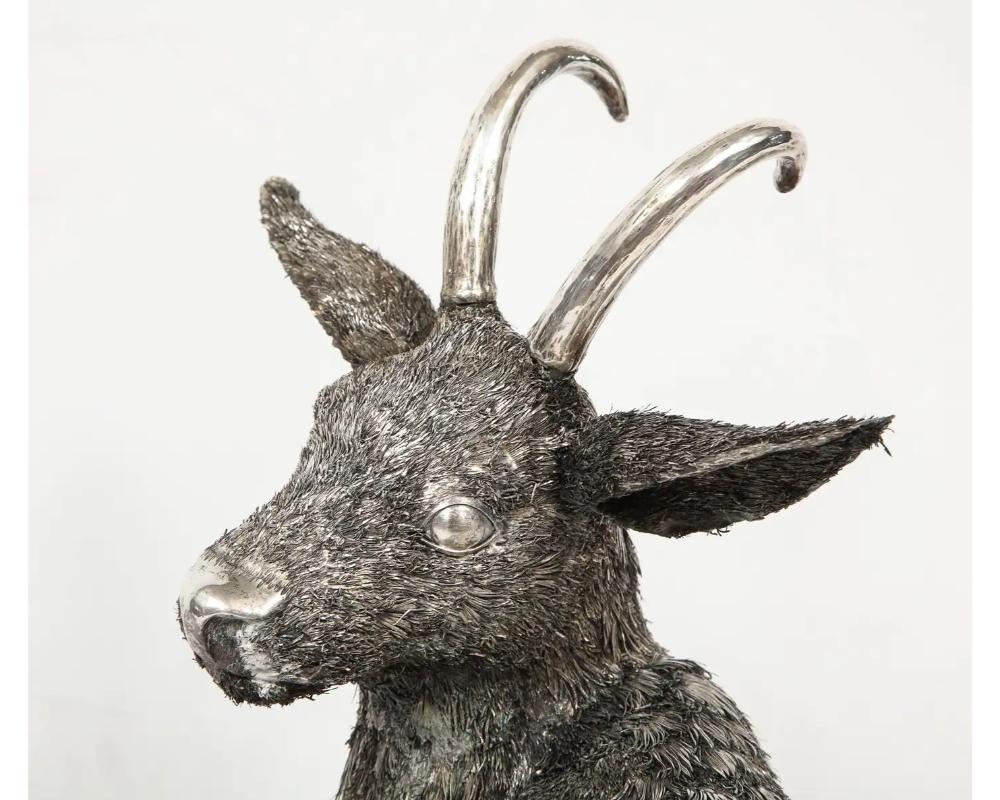 Mario Buccellati, a Rare and Exceptional Italian Silver Goat For Sale 7