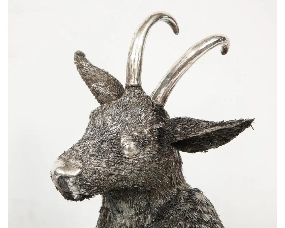 Mario Buccellati, a Rare and Exceptional Italian Silver Goat For Sale 7