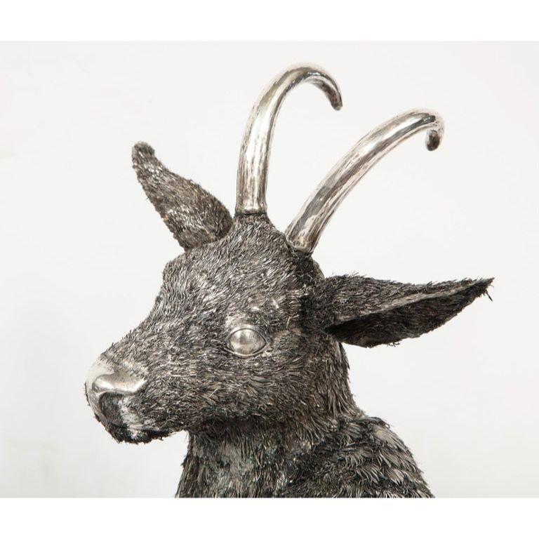 Mario Buccellati, a Rare and Exceptional Italian Silver Goat For Sale 6