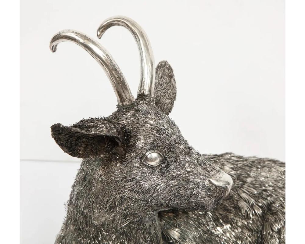 20th Century Mario Buccellati, a Rare and Exceptional Italian Silver Goat For Sale