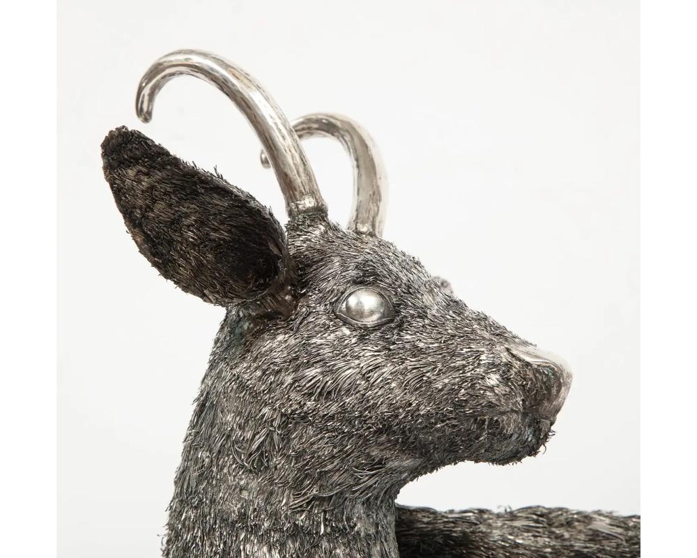 Mario Buccellati, a Rare and Exceptional Italian Silver Goat For Sale 1