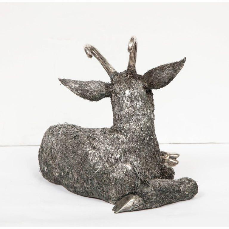Mario Buccellati, a Rare and Exceptional Italian Silver Goat For Sale 2