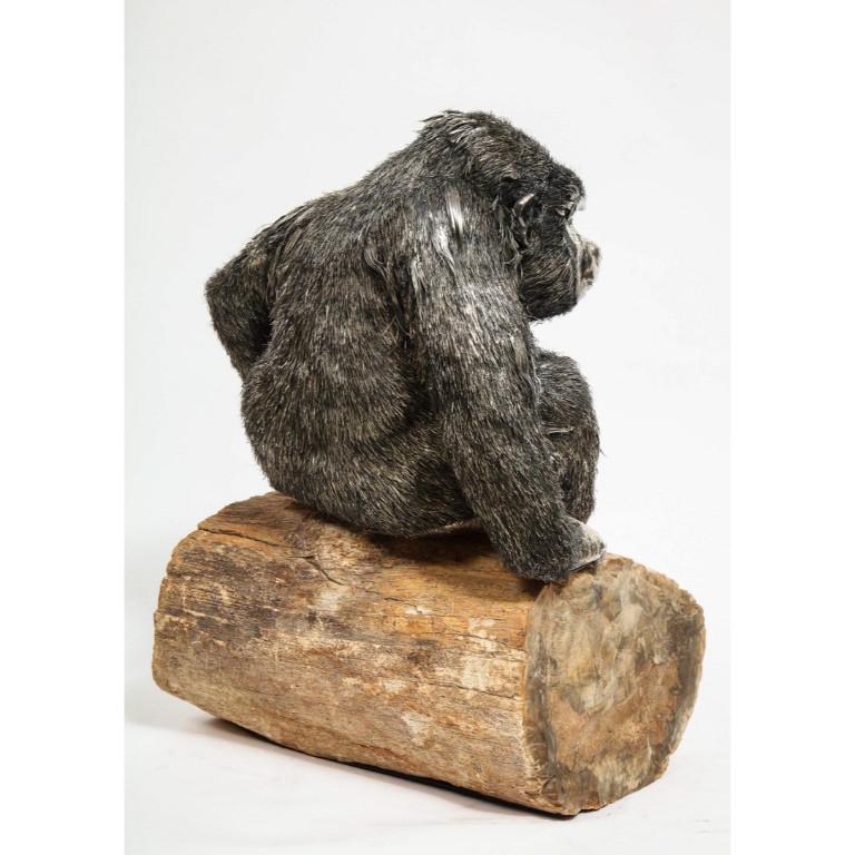 Women's or Men's Mario Buccellati, a Rare and Exceptional Italian Silver Gorilla Monkey on Base