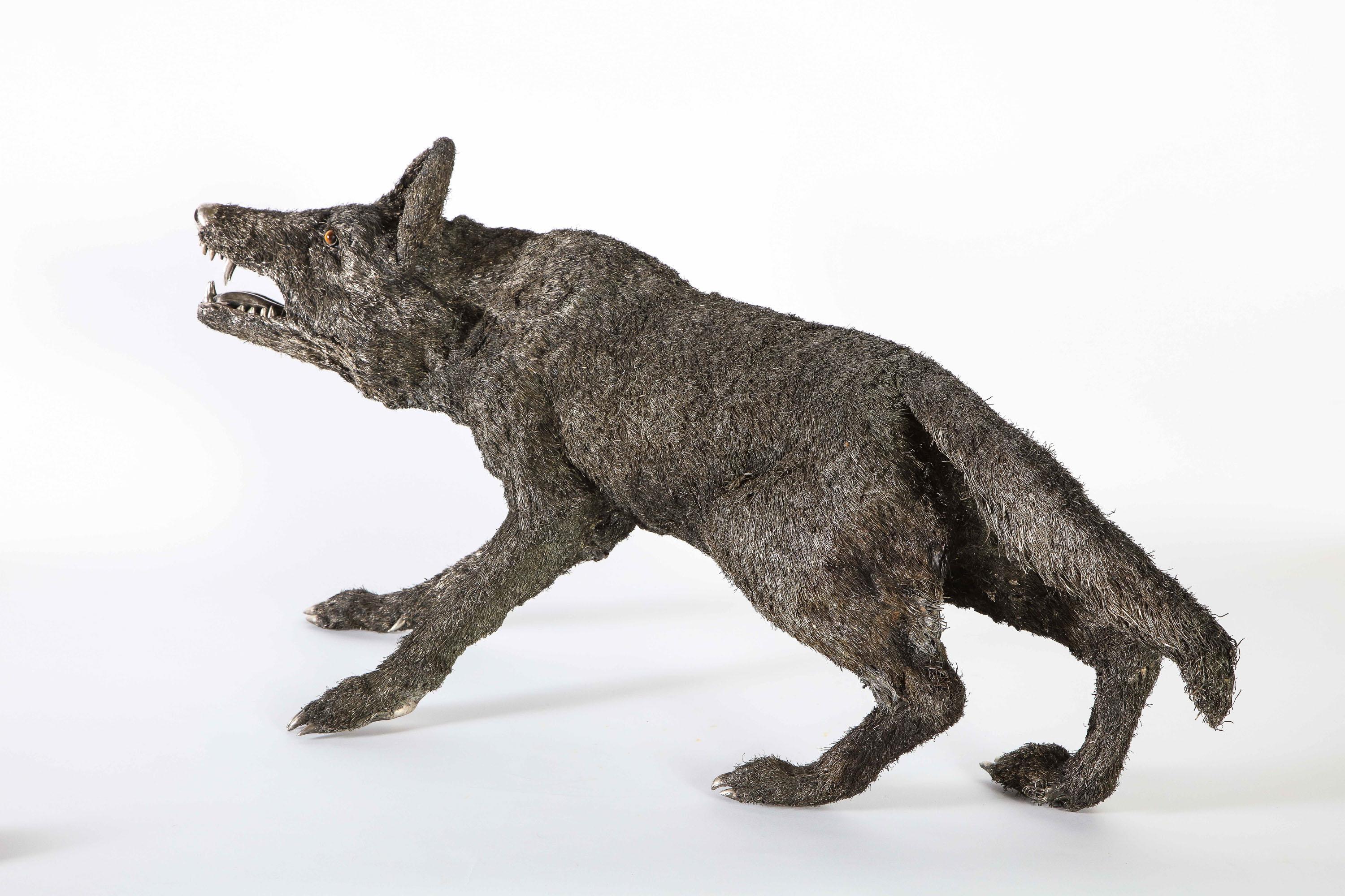 Mario Buccellati, a Rare and Exceptional Nearly Life-Size Silver Wolf circa 1970 7