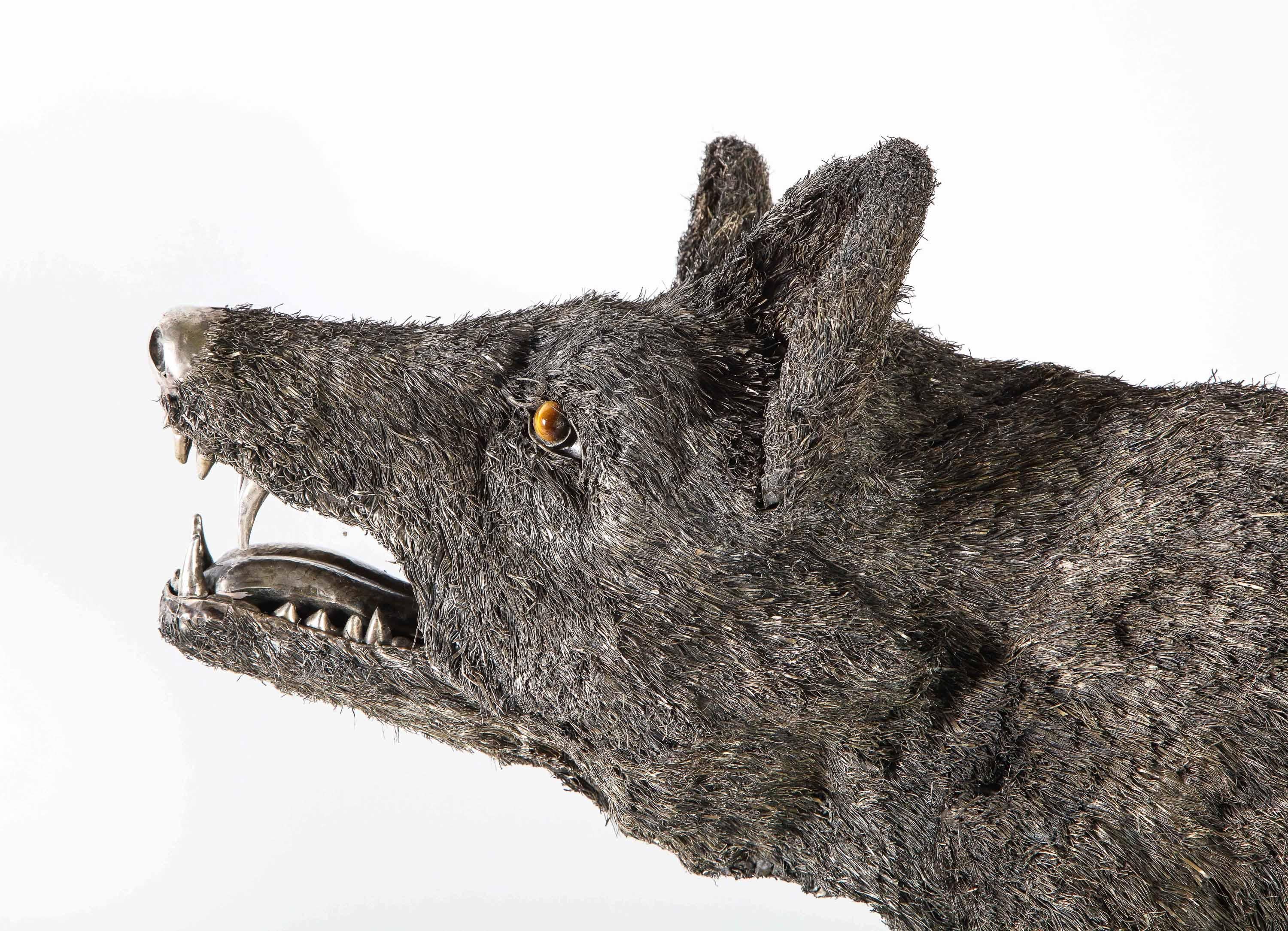 Mario Buccellati, a Rare and Exceptional Nearly Life-Size Silver Wolf circa 1970 8
