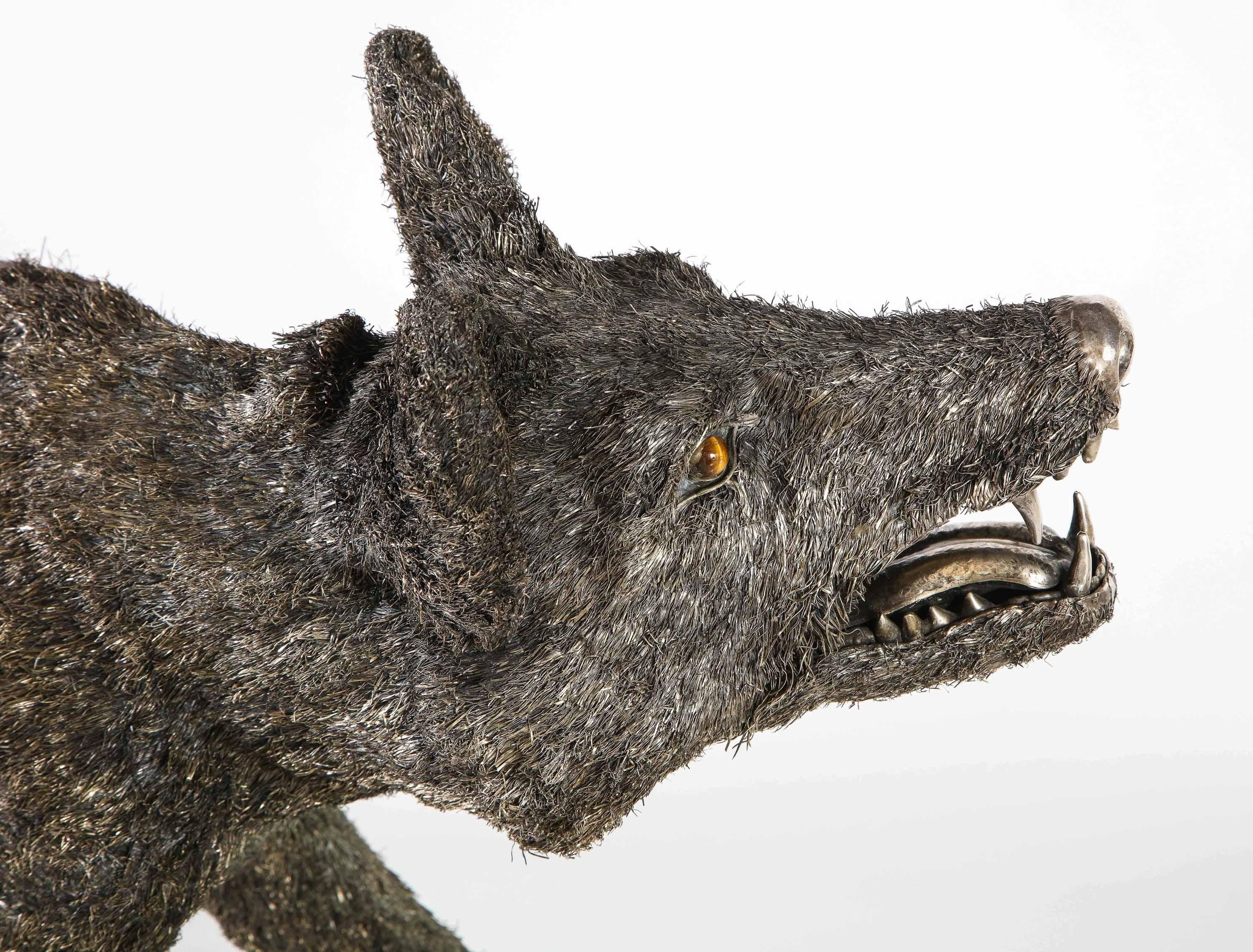 Mario Buccellati, a Rare and Exceptional Nearly Life-Size Silver Wolf circa 1970 12
