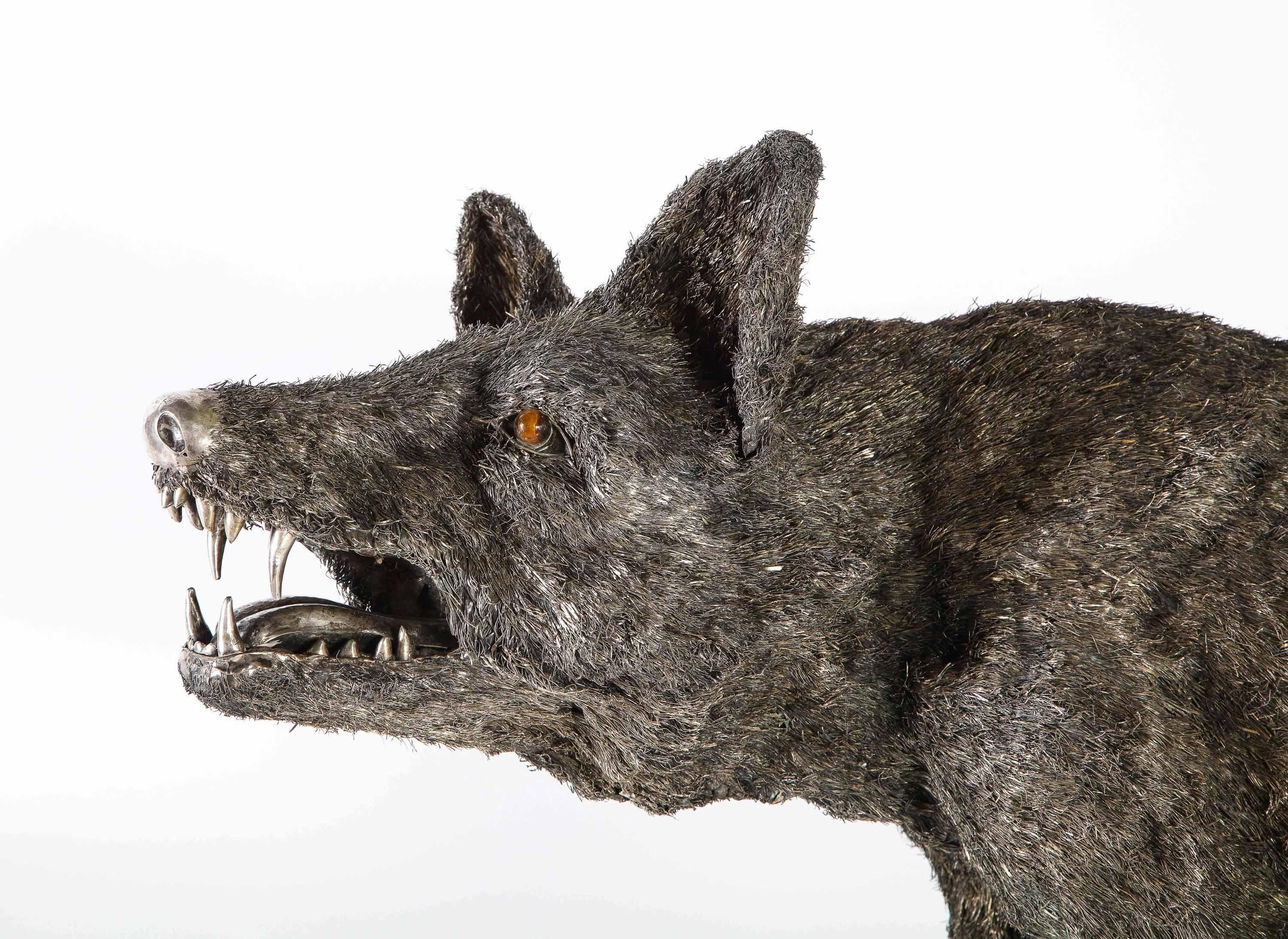 Mario Buccellati, a Rare and Exceptional Nearly Life-Size Silver Wolf circa 1970 2