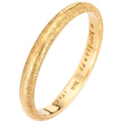 Mario Buccellati Band Vintage 18 Karat Yellow Gold Ring Estate Signed Jewelry