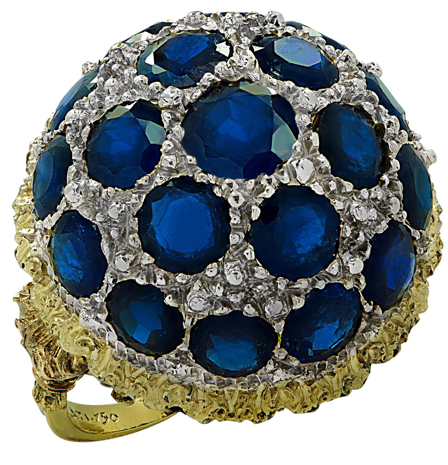 Modern Mario Buccellati Bombe Sapphire Ring, Circa 1950