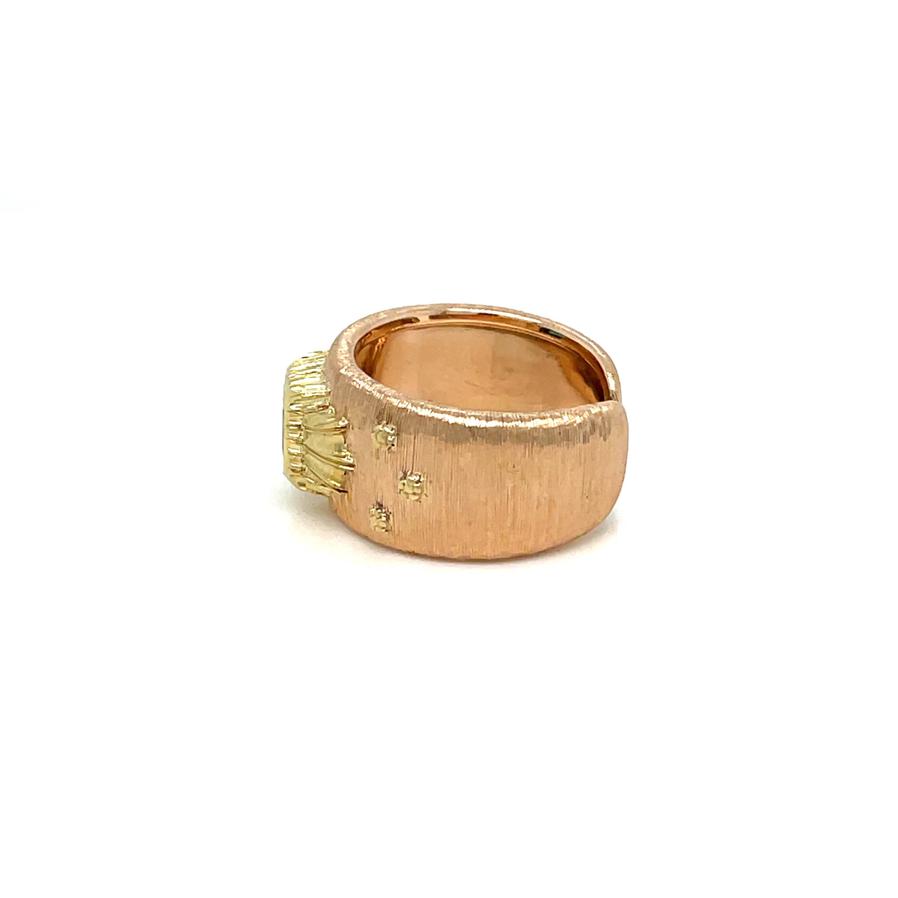 Emerald Cut Mario Buccellati Colombian Emerald Gold Band Ring